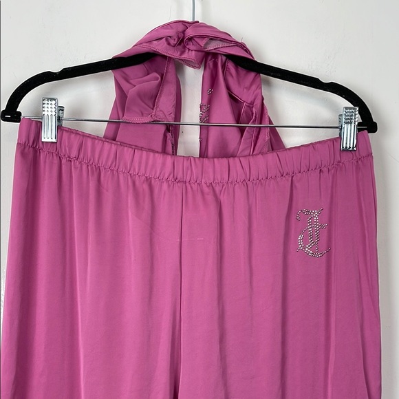 Juicy Couture Women's M Satin Pink Barbiecore Button Down Lounge Pajama Set - Picture 10 of 15